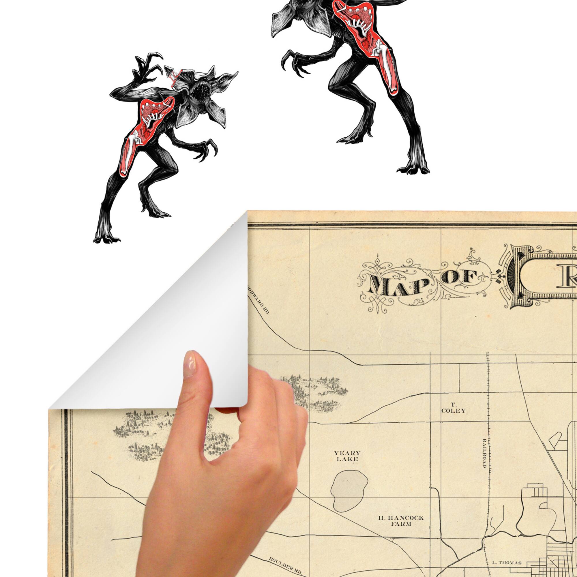RoomMates Stranger Things Dry Erase Hawkins Map Peel & Stick Giant Wall Decals